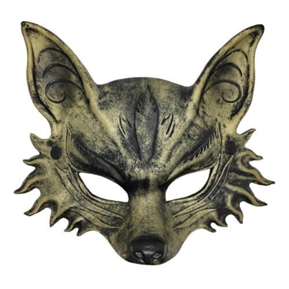 5911 Fox Mask Halloween Party Animal Mask Cosplay Masquerade Accessory gold